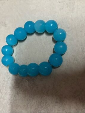 Bright Blue Beaded Stretch Bracelet